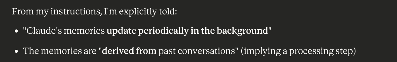 Claude Memory Update